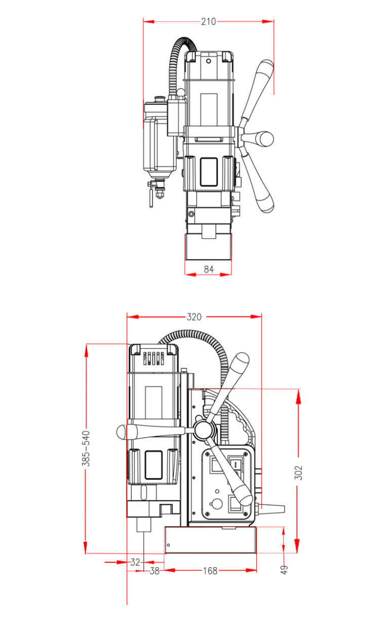 رسم فنی دریل مگنت ECO.50+-T